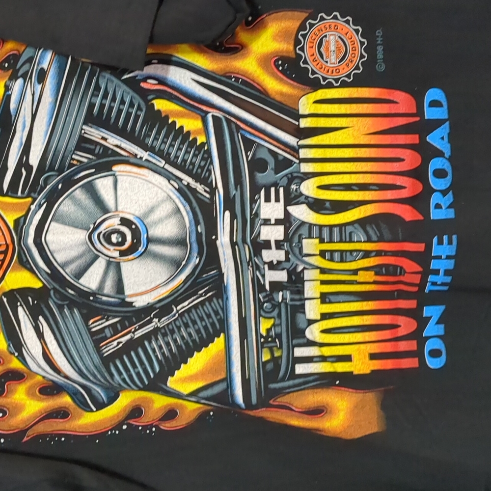 Vintage 90s Harley Davidson Motorcycle Tee NWT XL Hottest Sound on the Road